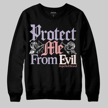 Harris Tweed x Dunk Low Denim Turquoise and Baroque Brown DopeSkill Sweatshirt Protect Me From Evil Graphic Streetwear - black