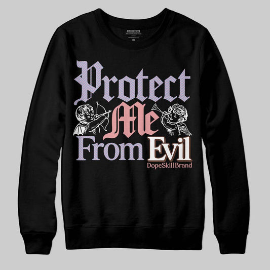 Harris Tweed x Dunk Low Denim Turquoise and Baroque Brown DopeSkill Sweatshirt Protect Me From Evil Graphic Streetwear - black