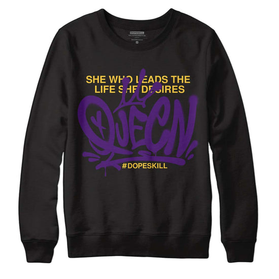 Jordan 12 “Field Purple” DopeSkill Sweatshirt Queen Graphic Streetwear - Black