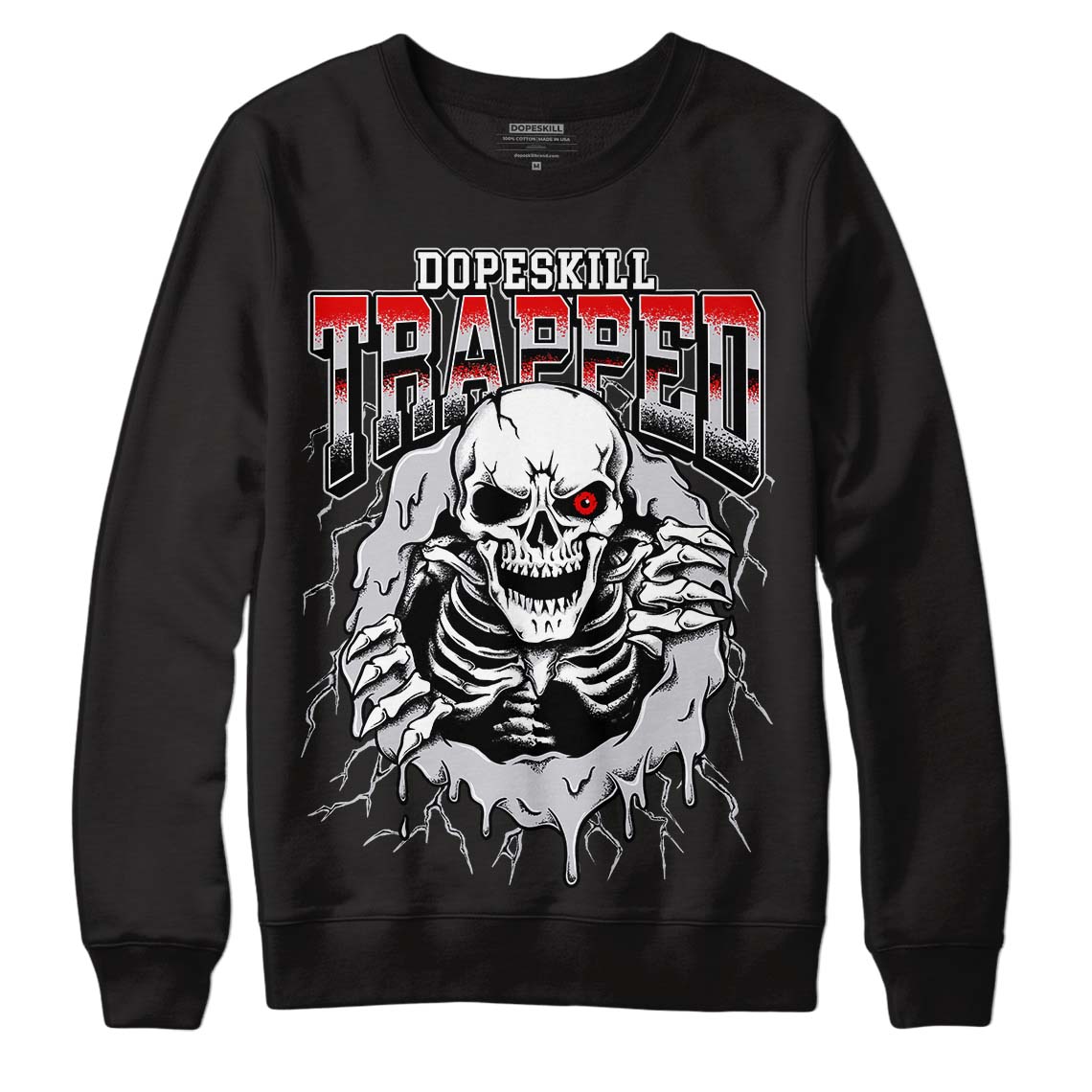 Jordan 2 Retro "Black Cement" DopeSkill Sweatshirt Trapped Halloween Graphic Streetwear - Black