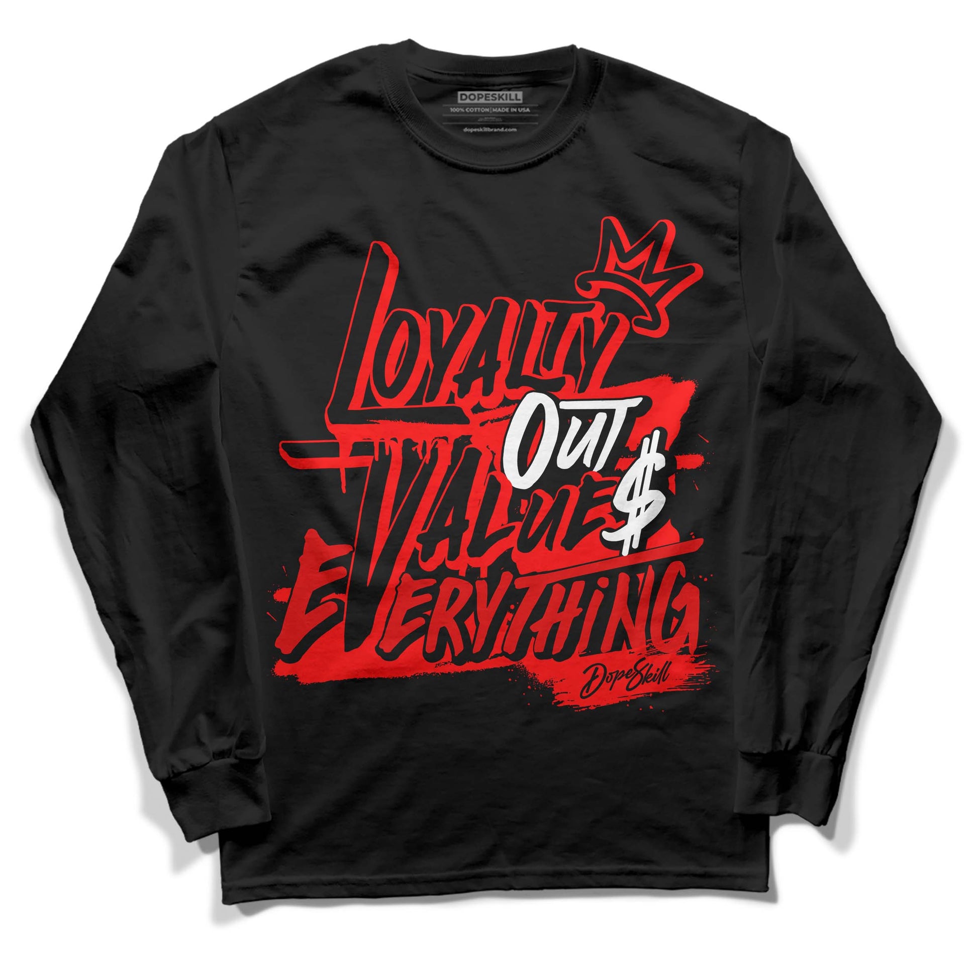 Jordan 1 Retro High OG "Satin Bred" DopeSkill Long Sleeve T-Shirt LOVE Graphic Streetwear - Black