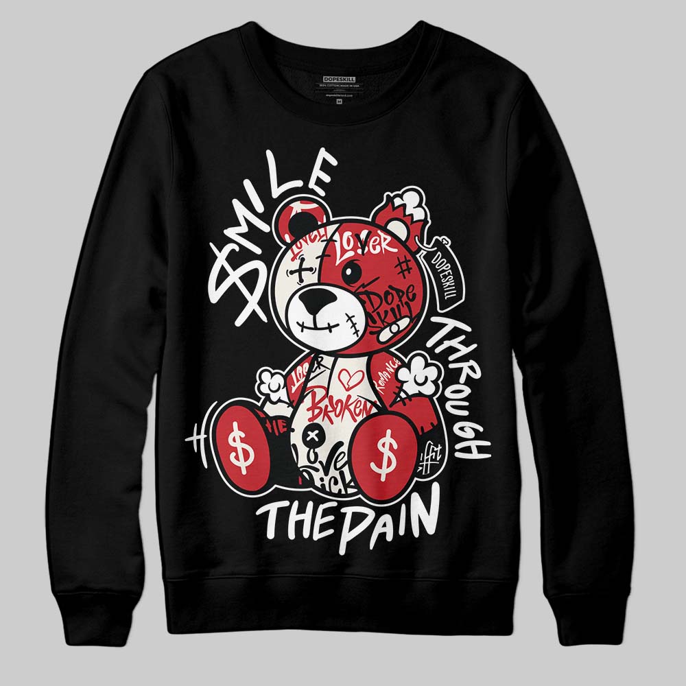 Jordan 4 “Flight Club” DopeSkill Sweatshirt Smile Through The Pain Graphic Streetwear - Black