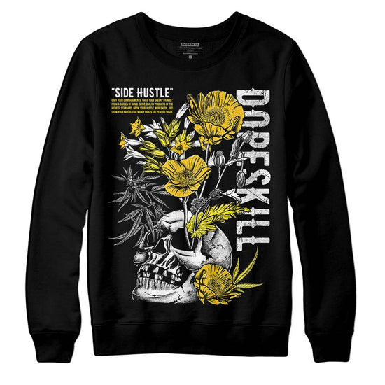 Jordan 4 Retro “Vivid Sulfur” DopeSkill Sweatshirt Side Hustle Graphic Streetwear - Black