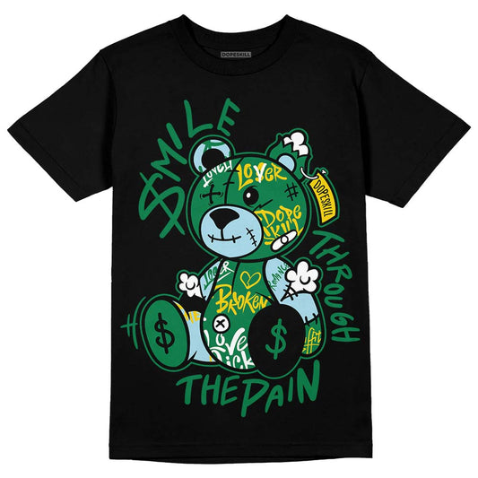 Jordan 5 “Lucky Green” DopeSkill T-Shirt Smile Through The Pain Graphic Streetwear - Black