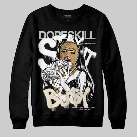 Jordan 5 Retro Reverse Metallic DopeSkill Sweatshirt Stay It Busy Graphic Streetwear - Black