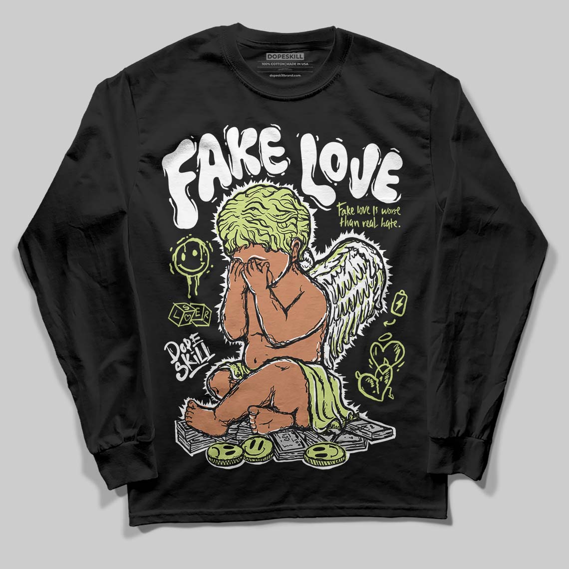 Jordan 11 “Inner Beast” DopeSkill Long Sleeve T-Shirt False Love Graphic Streetwear - Black