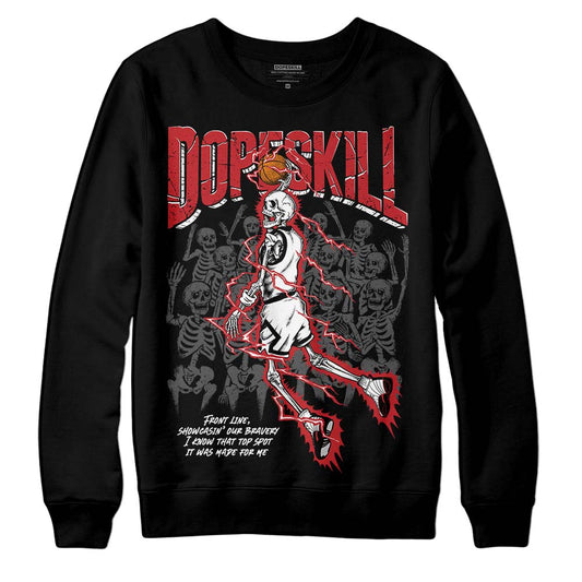 Jordan 12 “Red Taxi” DopeSkill Sweatshirt Thunder Dunk Graphic Streetwear - Black