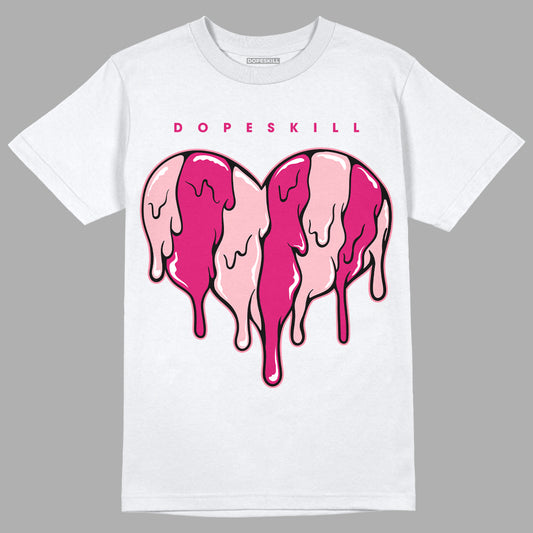 AJ 1 Mid Coral Chalk DopeSkill T-Shirt Slime Drip Heart Graphic