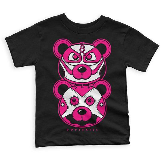 Jordan 1 Low GS “Fierce Pink” Dopeskill Toddler Kids T-shirt Leather Bear Graphic Streetwear - Black