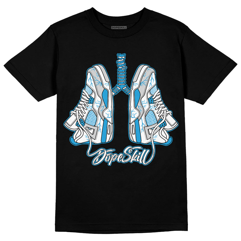 Jordan 4 Retro Military Blue DopeSkill T-Shirt Breathe Graphic Streetwear - Black