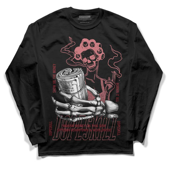 Valentine's Day Collection DopeSkill Long Sleeve T-Shirt Show Me The Money Graphic Streetwear - Black