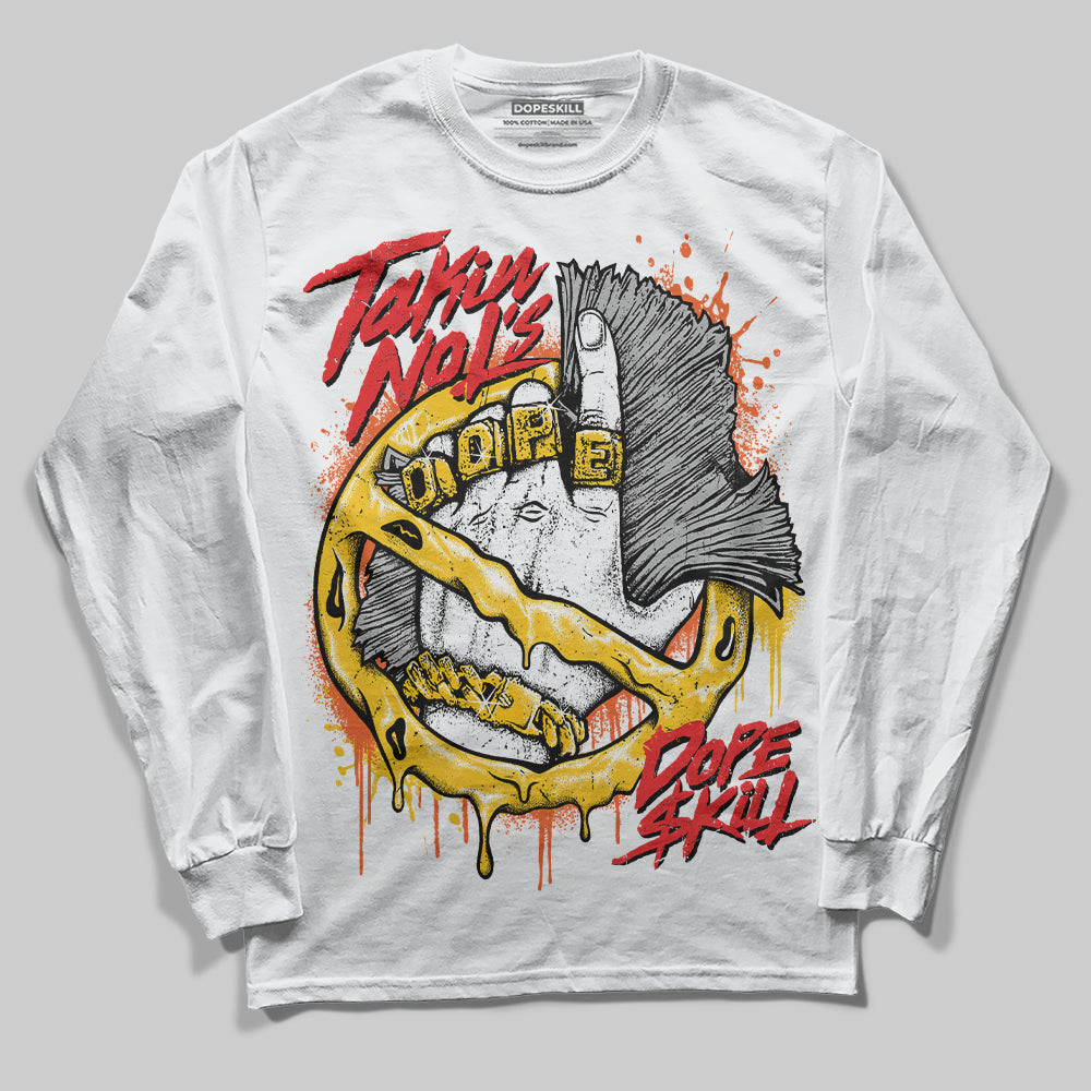 Yellow Sneakers DopeSkill Long Sleeve T-Shirt Takin No L's Graphic Streetwear - White 