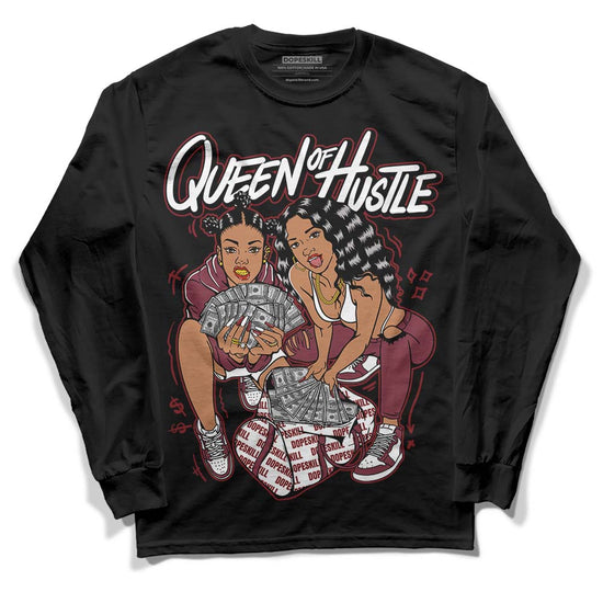 Jordan 1 Retro High OG “Team Red” DopeSkill Long Sleeve T-Shirt Queen Of Hustle Graphic Streetwear - Black