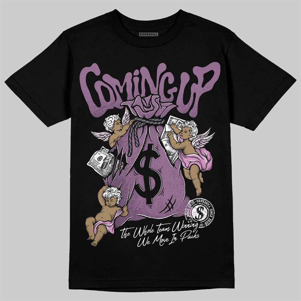 Jordan 2 “Mauve/Off-Noir” DopeSkill T-Shirt Money Bag Coming Up Graphic Streetwear - Black