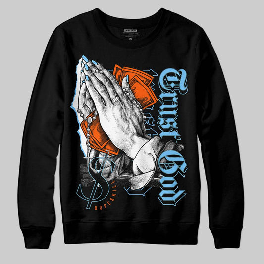 Dunk Low Futura University Blue DopeSkill Sweatshirt Trust God Graphic Streetwear - Black