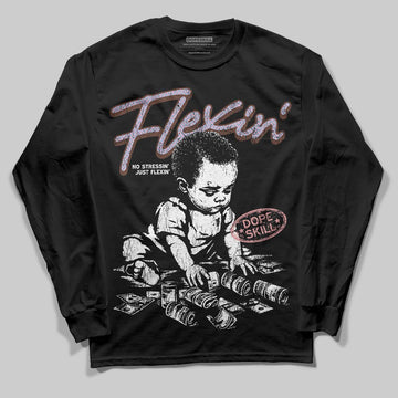 Harris Tweed x Dunk Low Denim Turquoise and Baroque Brown DopeSkill Long Sleeve T-Shirt Flexin' Graphic Streetwear - Black