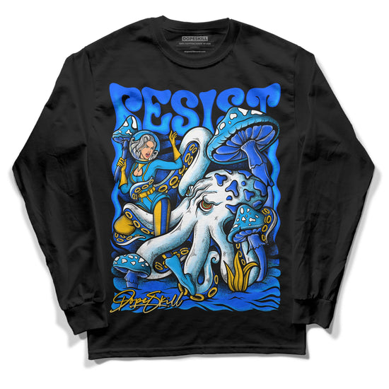 Royal Blue Sneakers DopeSkill Long Sleeve T-Shirt Resist Graphic Streetwear - Black