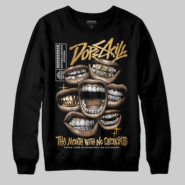Jordan 12 Retro 'Taxi' 2025 DopeSkill Sweatshirt The Mouth With No Droughts Graphic Streetwear - Black