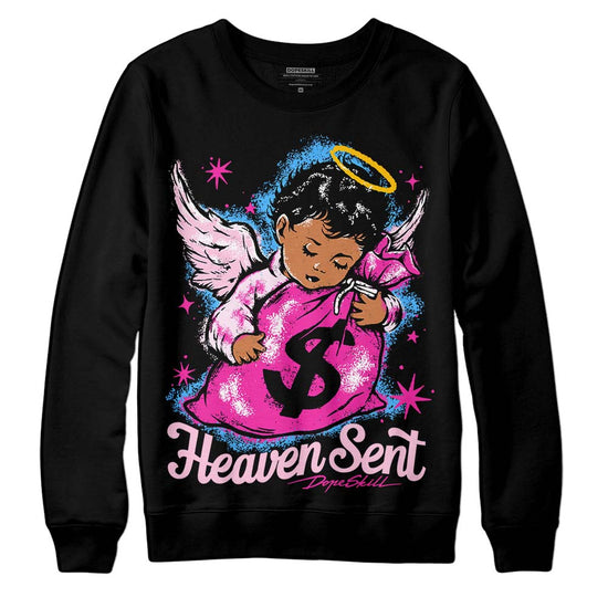 Pink Sneakers DopeSkill Sweatshirt Heaven Sent Graphic Streetwear - Black