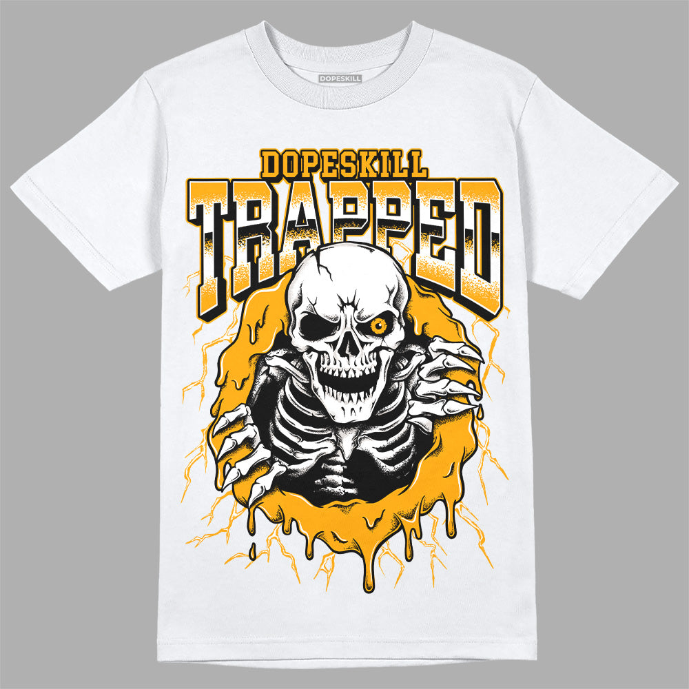 Jordan 1 High Yellow Toe DopeSkill T-Shirt Trapped Halloween Graphic Streetwear  - White 