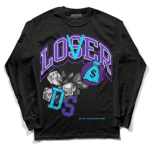 Jordan 6 "Aqua" DopeSkill Long Sleeve T-Shirt Loser Lover Graphic Streetwear - Black