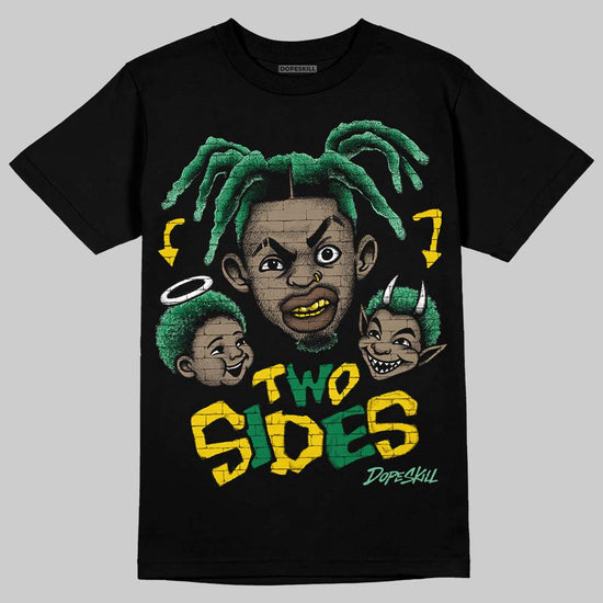 Green Sneakers DopeSkill T-Shirt Two Sides Graphic Streetwear - Black