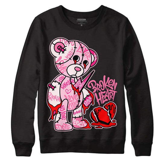 Dunk Low LX Pink Foam DopeSkill Sweatshirt Broken Heart Graphic Streetwear - Black