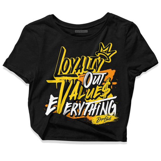 Jordan 6 “Yellow Ochre” DopeSkill Women's Crop Top LOVE Graphic Streetwear - Black