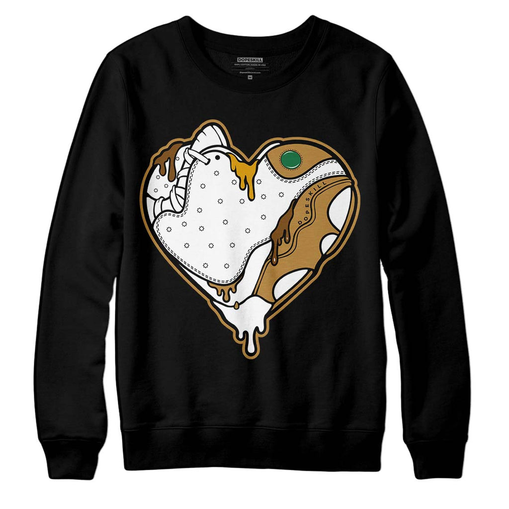 Jordan 13 Wheat 2023 DopeSkill Sweatshirt Heart Jordan 13 Graphic Streetwear - Black