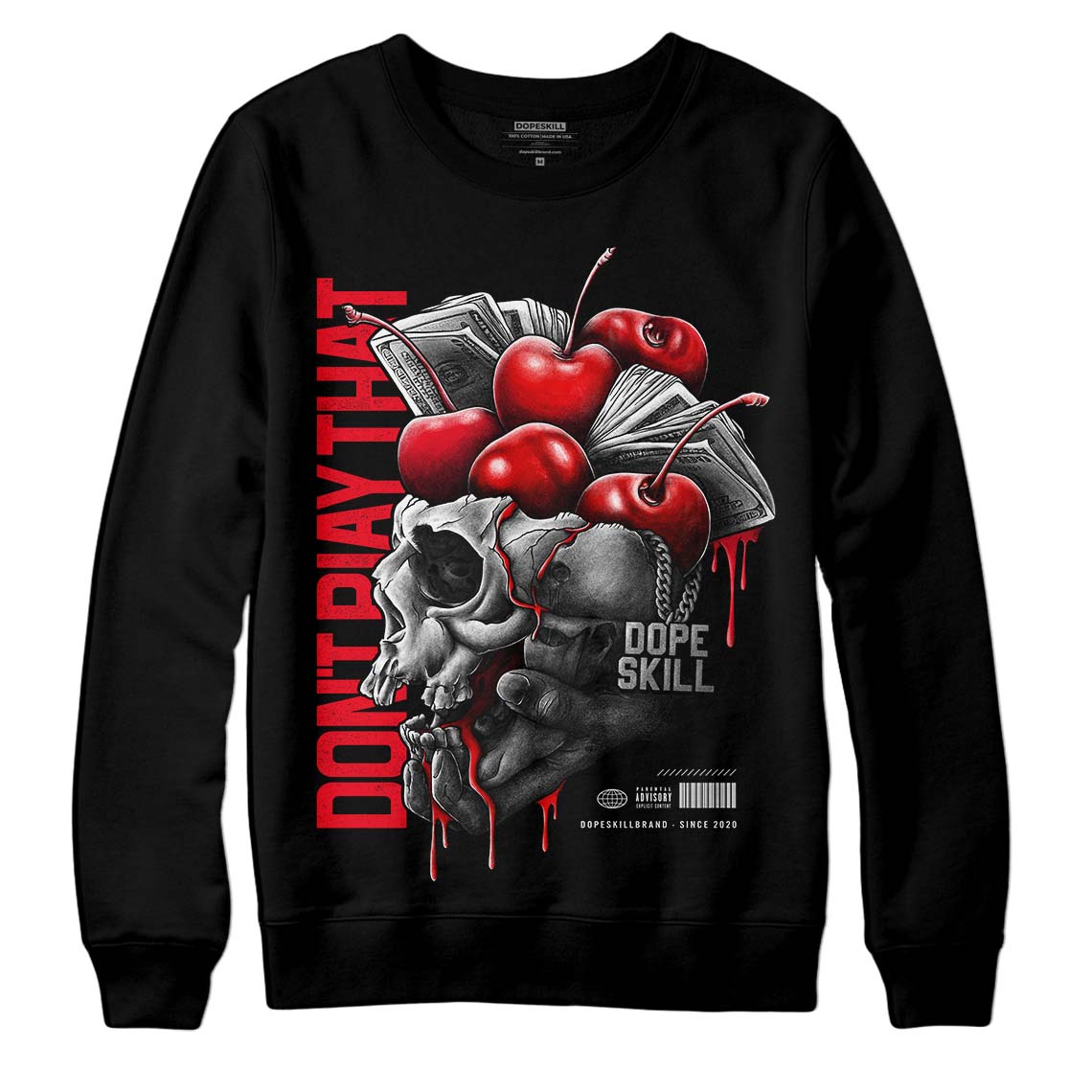 Jordan 12 “Cherry” DopeSkill Sweatshirt Don't Play That Graphic Streetwear - Black 