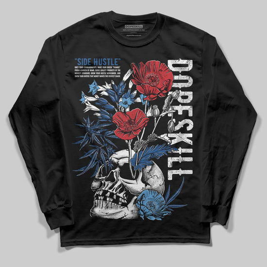 Jordan 1 Low OG “Storm Blue” DopeSkill Long Sleeve T-Shirt Side Hustle Graphic Streetwear - Black