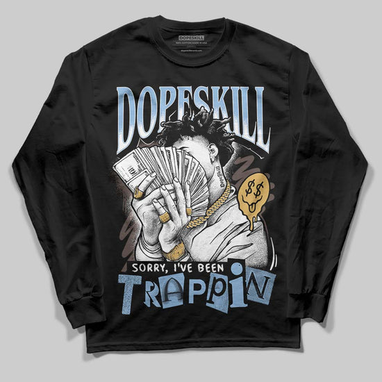 Adidas Handball Spezial ‘Light Blue’ DopeSkill Long Sleeve T-Shirt Sorry I've Been Trappin Graphic Streetwear - Black