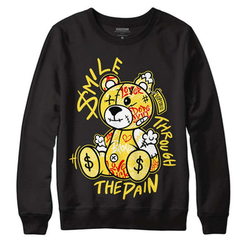 Jordan 11 Low 'Yellow Snakeskin' DopeSkill Sweatshirt Smile Through The Pain Graphic Streetwear - Black