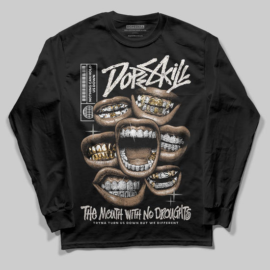 Jordan 3 Retro Pure Money DopeSkill Long Sleeve T-Shirt The Mouth With No Droughts Graphic Streetwear - Black