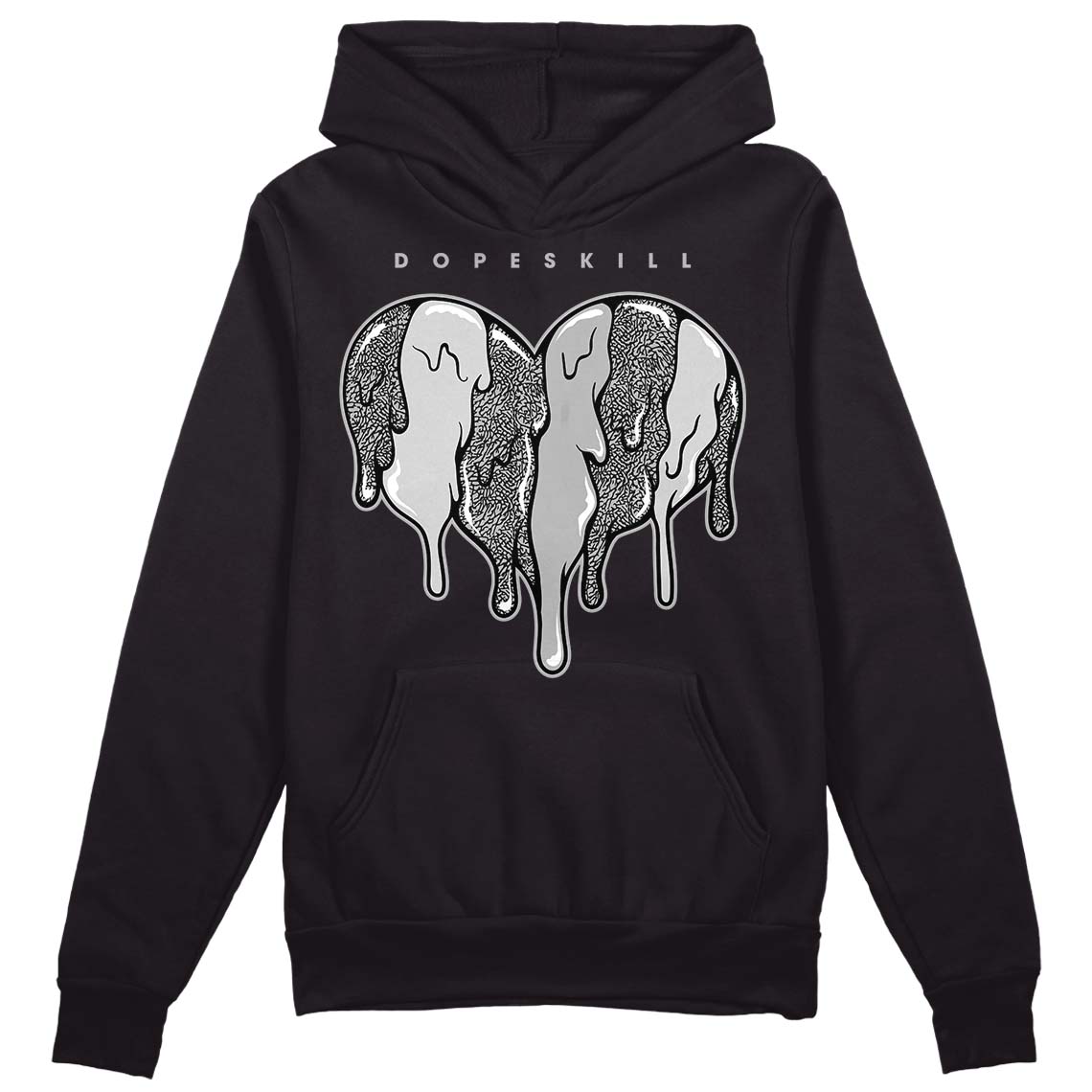 Jordan 3 “Off Noir” DopeSkill Hoodie Sweatshirt Slime Drip Heart Graphic Streetwear - Black