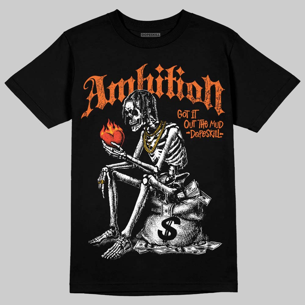 Orange, Black and White Sneakers DopeSkill T-Shirt Ambition Graphic Streetwear - Black 