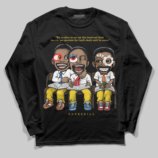 Jordan 4 Thunder DopeSkill Long Sleeve T-Shirt First Sunday Graphic Streetwear - Black
