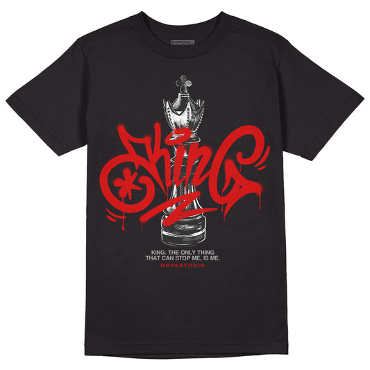 Jordan 3 Retro Fire Red DopeSkill T-Shirt King Chess Graphic Streetwear - Black