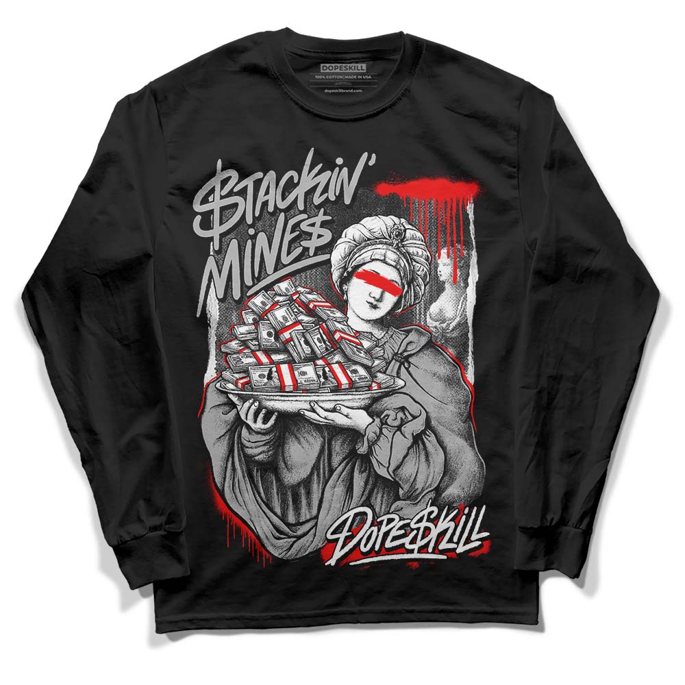 Jordan 1 Low OG “Shadow” DopeSkill Long Sleeve T-Shirt Stackin Mines Graphic Streetwear - Black