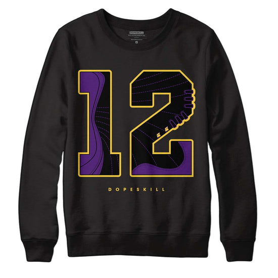 Jordan 12 “Field Purple” DopeSkill Sweatshirt No.12 Graphic Streetwear - Black