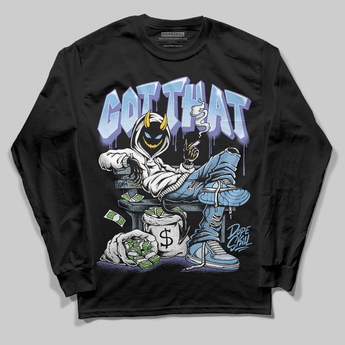 University Blue Sneakers DopeSkill Long Sleeve T-Shirt Got That Graphic Streetwear - black