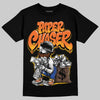 Orange, Black and White Sneakers DopeSkill T-Shirt Paper Chaser Boy Graphic Streetwear - Black 