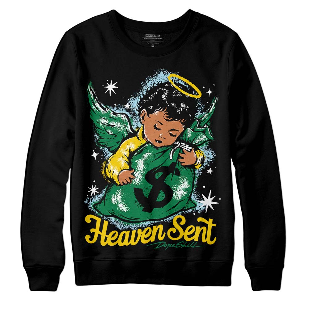 Jordan 5 “Lucky Green” DopeSkill Sweatshirt Heaven Sent Graphic Streetwear - Black