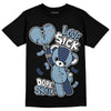 Jordan 1 Mid Diffused Blue DopeSkill T-Shirt Love Sick Graphic Streetwear - Black