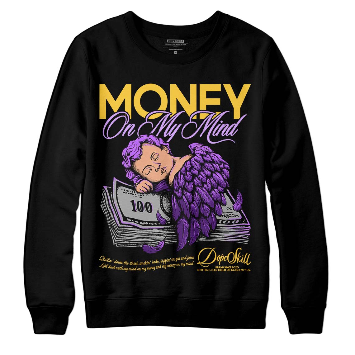 Jordan 12 “Field Purple” DopeSkill Sweatshirt MOMM Graphic Streetwear - Black