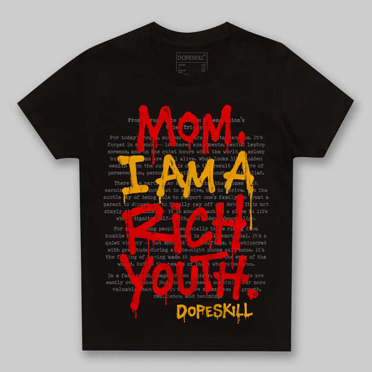 Red Sneakers DopeSkill Toddler Kids T-shirt Mom, I Am A Rich Youth Graphic Streetwear - Black