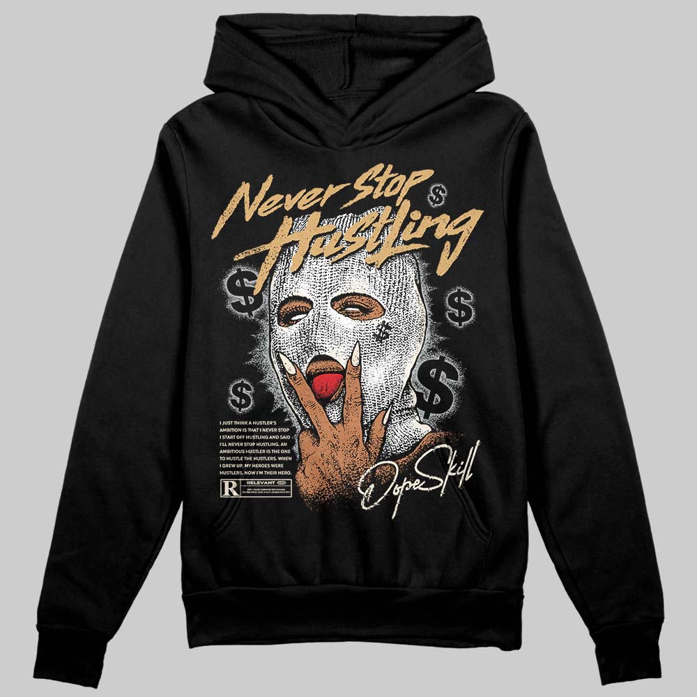 Jordan 5 Retro Reverse Metallic DopeSkill Hoodie Sweatshirt Never Stop Hustling Graphic Streetwear - Black