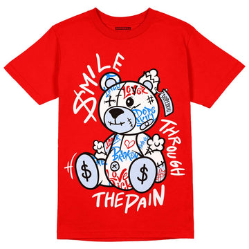 Jordan 11 Retro Cherry DopeSkill Varsity Red T-Shirt Smile Through The Pain Graphic Streetwear 