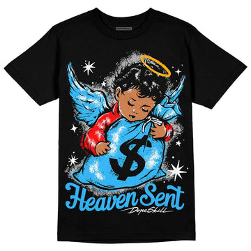 Jordan 2 Low "University Blue" DopeSkill T-Shirt Heaven Sent Graphic Streetwear - Black