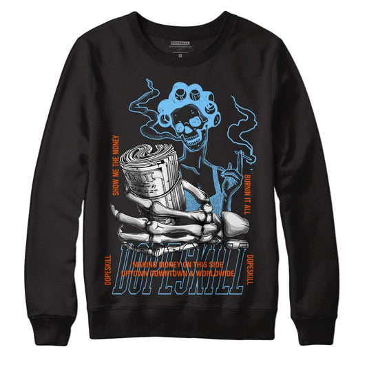 Dunk Low Futura University Blue DopeSkill Sweatshirt Show Me The Money Graphic Streetwear - Black